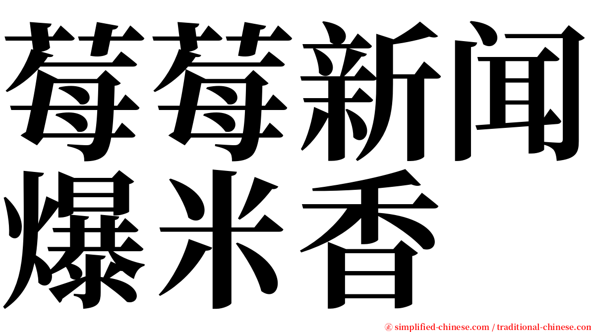 莓莓新闻爆米香 serif font