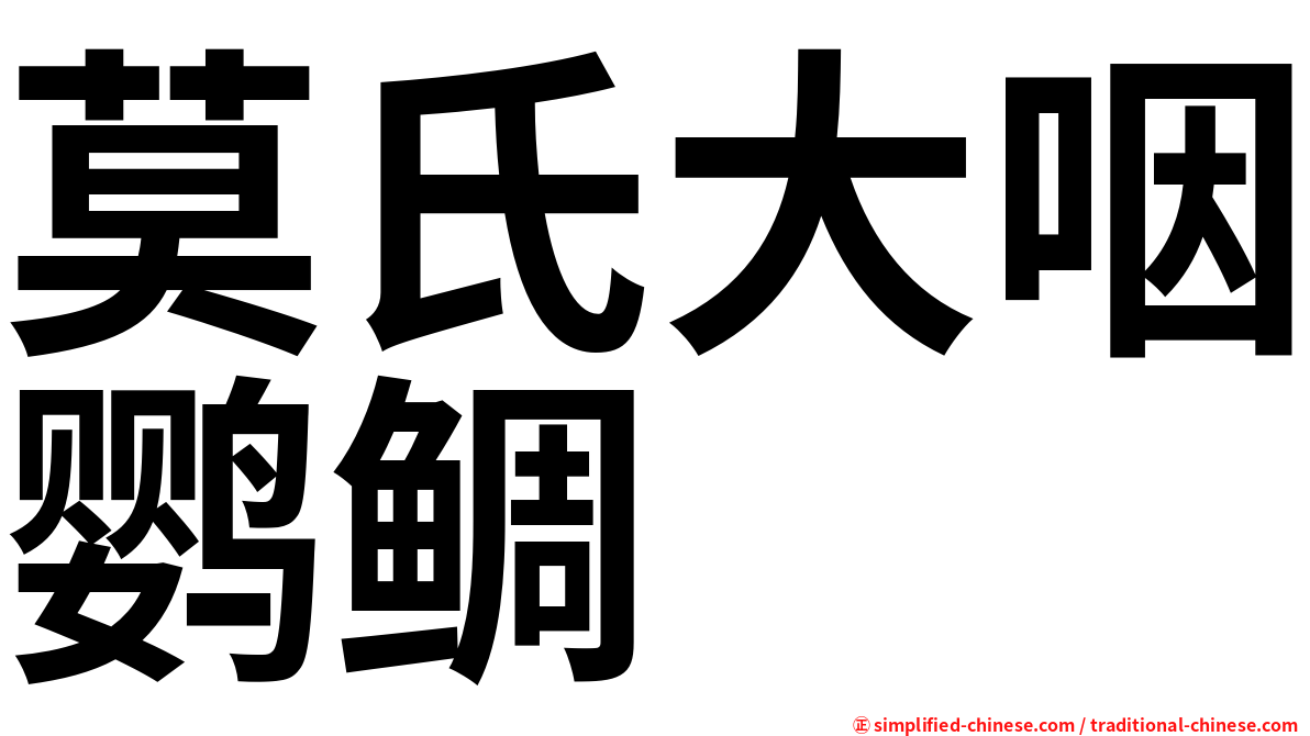 莫氏大咽鹦鲷