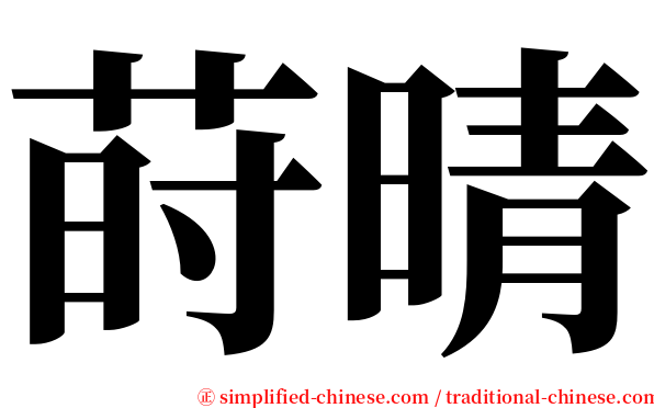 莳晴 serif font