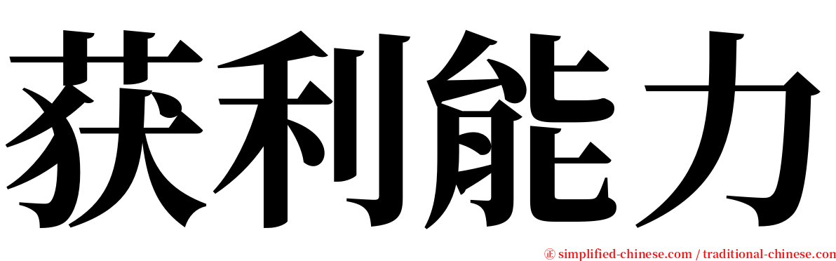 获利能力 serif font