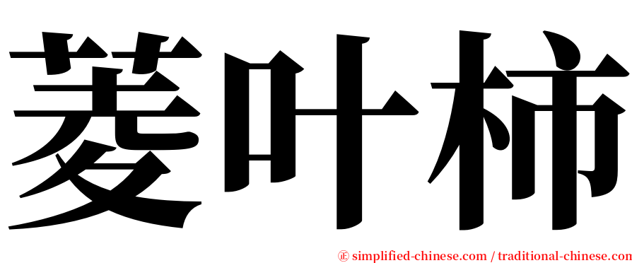 菱叶柿 serif font