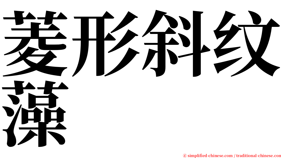 菱形斜纹藻 serif font