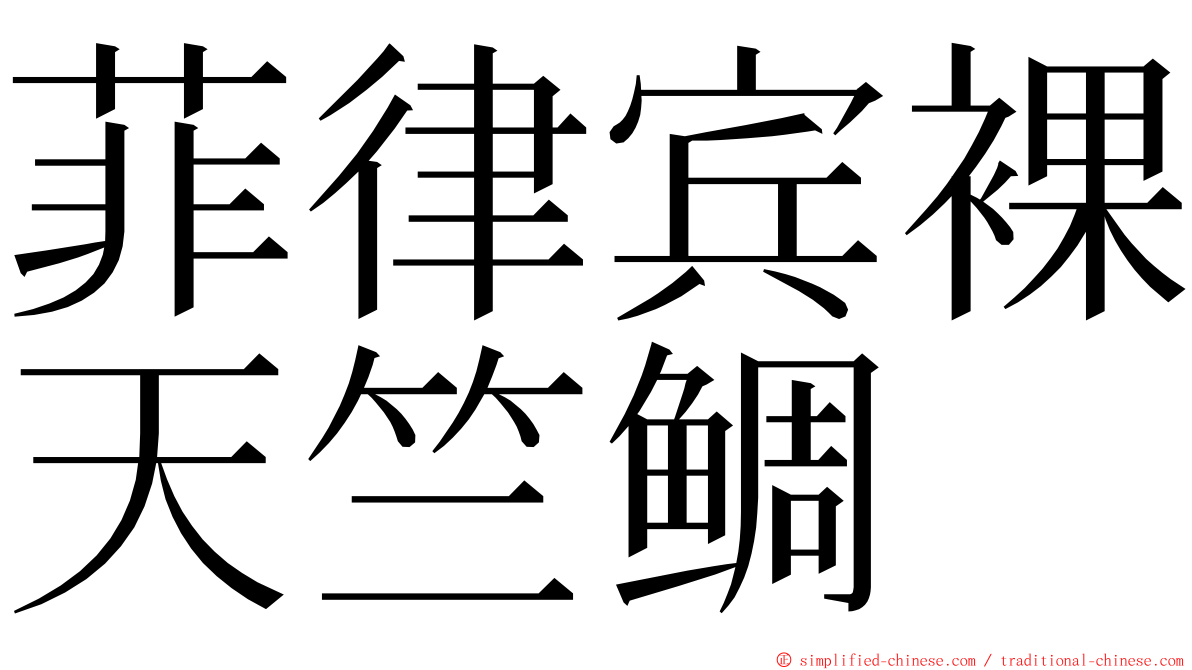 菲律宾裸天竺鲷 ming font