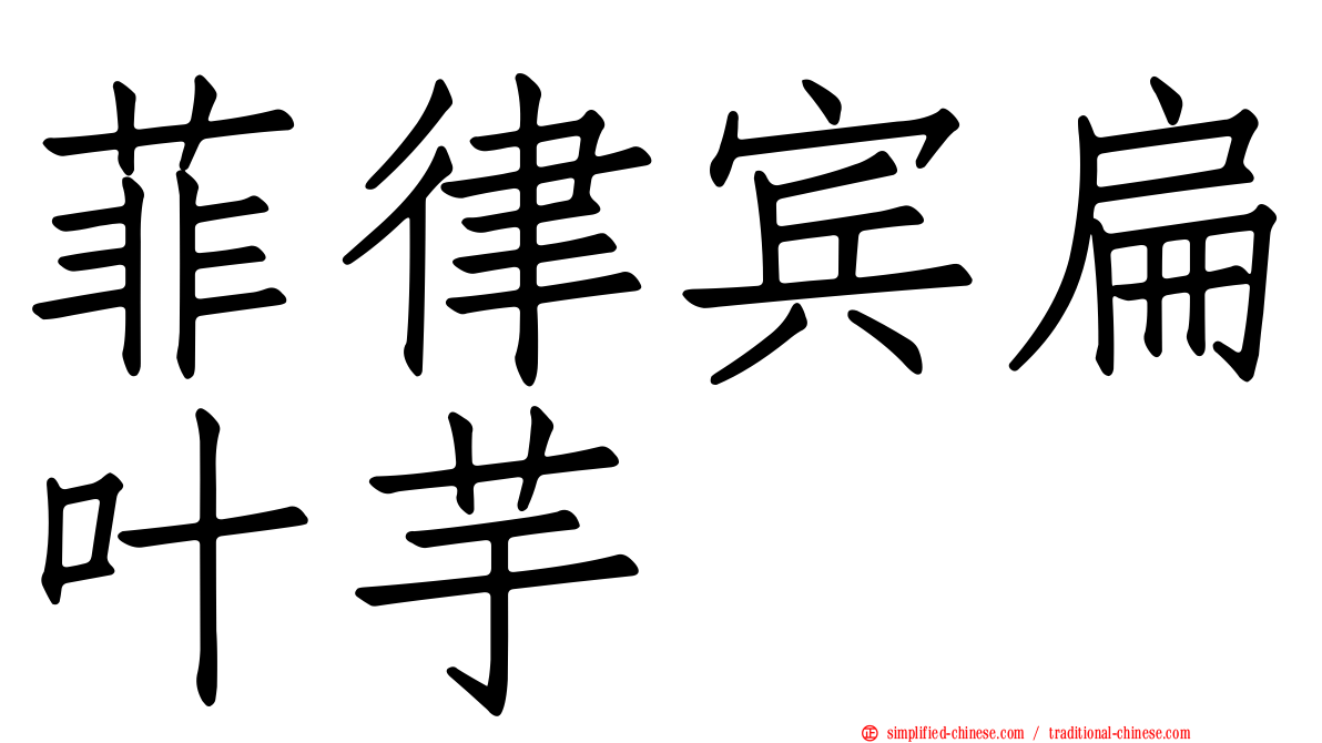 菲律宾扁叶芋