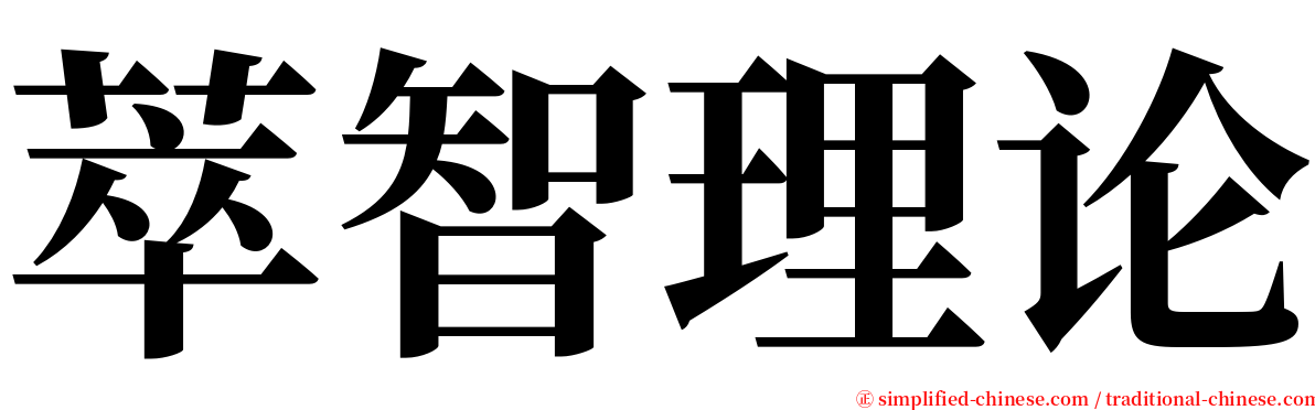 萃智理论 serif font