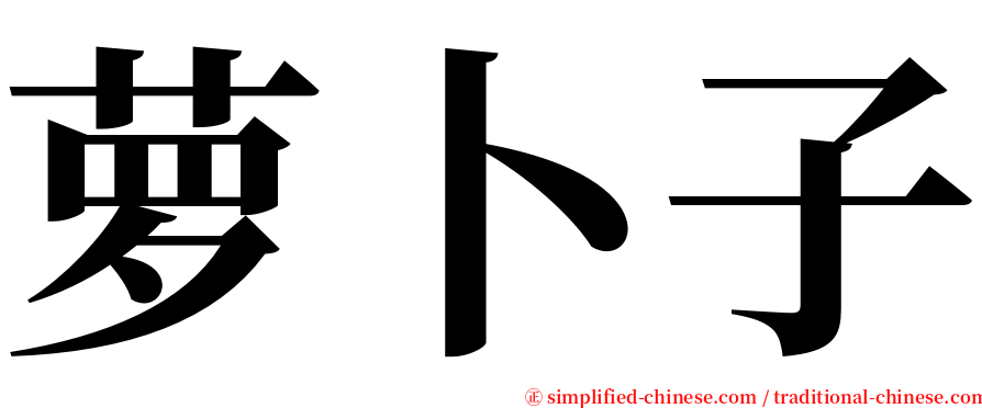 萝卜子 serif font