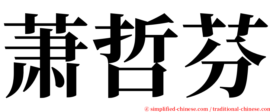 萧哲芬 serif font
