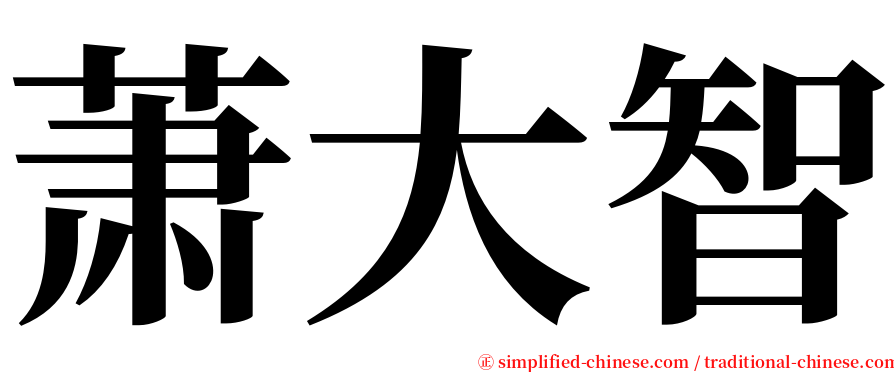萧大智 serif font