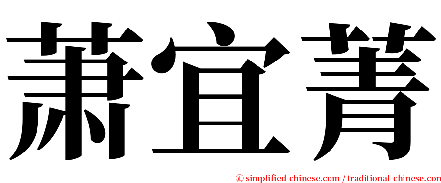 萧宜菁 serif font