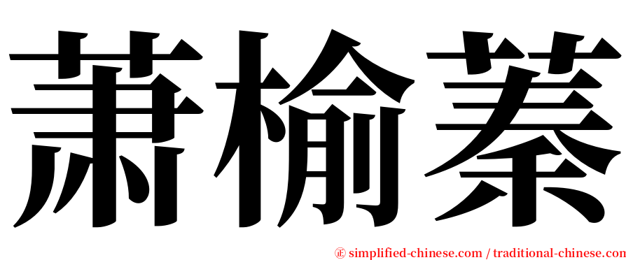 萧榆蓁 serif font