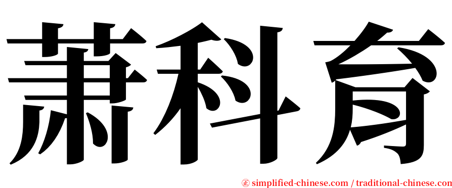 萧科育 serif font