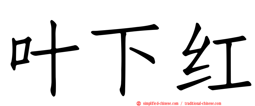 叶下红