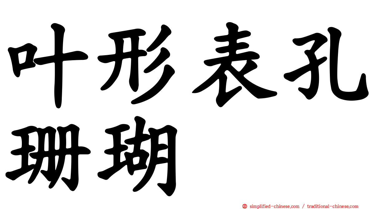 叶形表孔珊瑚