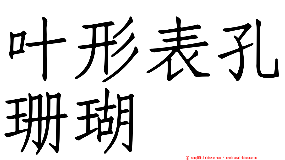 叶形表孔珊瑚