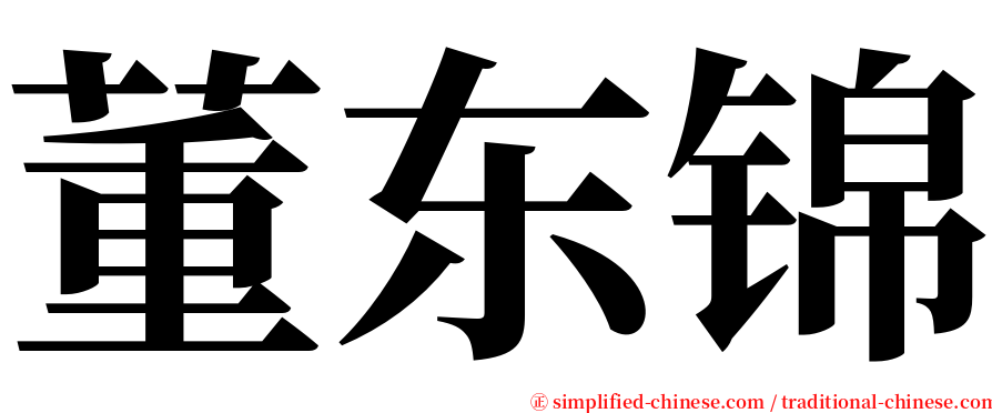 董东锦 serif font