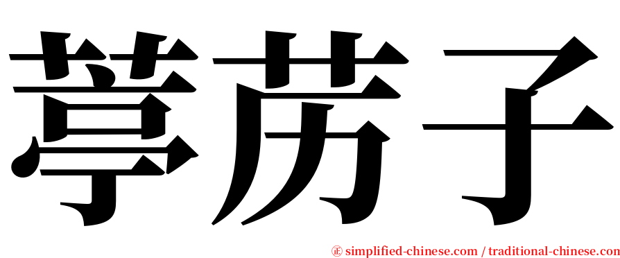 葶苈子 serif font