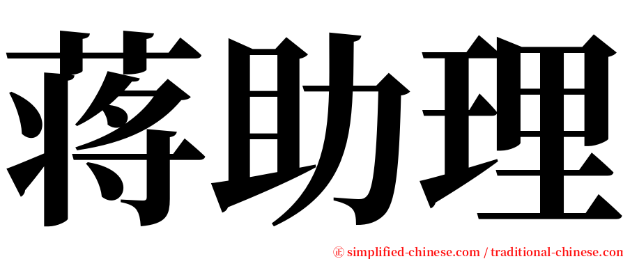 蒋助理 serif font