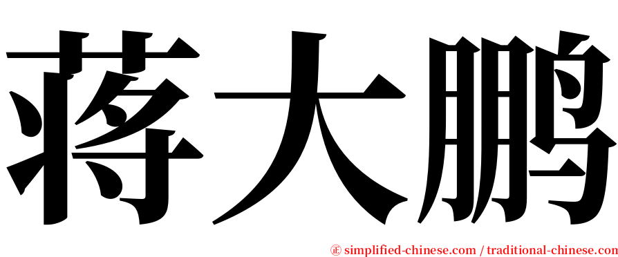 蒋大鹏 serif font