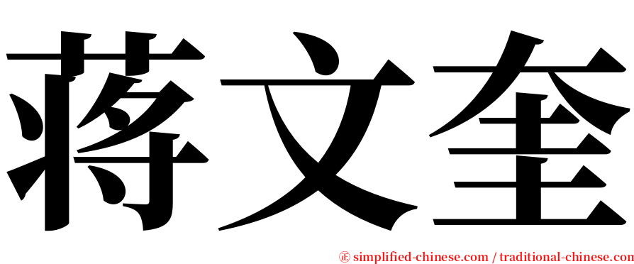 蒋文奎 serif font
