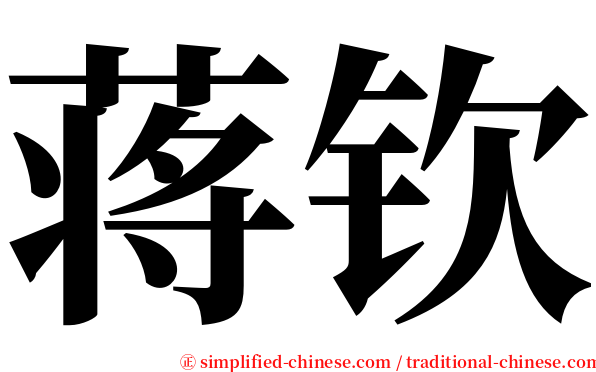 蒋钦 serif font