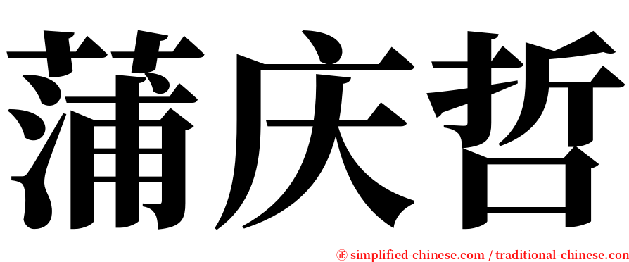 蒲庆哲 serif font