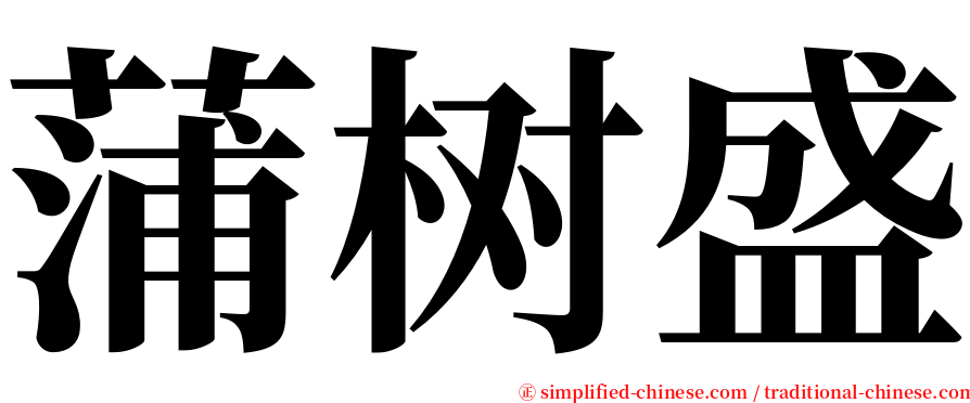 蒲树盛 serif font