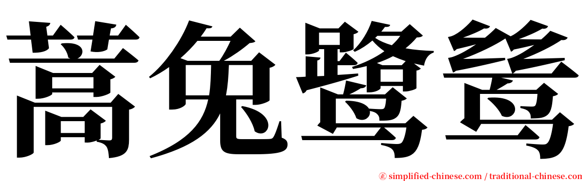 蒿兔鹭鸶 serif font