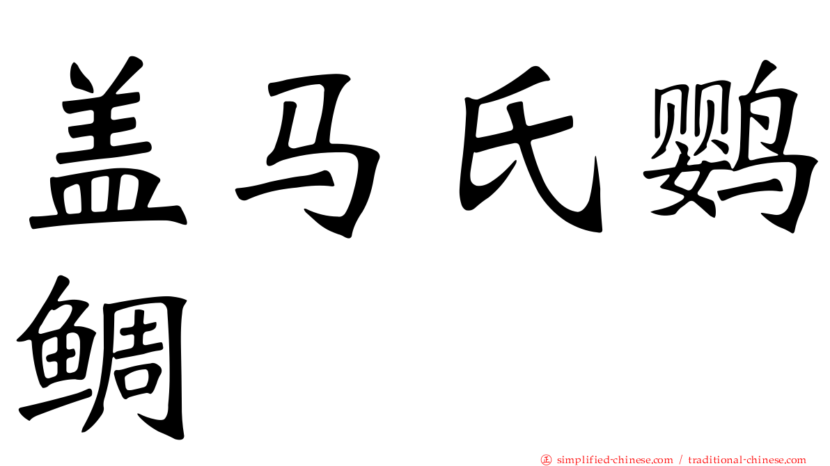 盖马氏鹦鲷