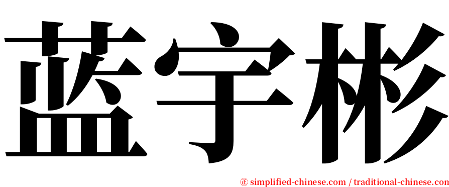蓝宇彬 serif font