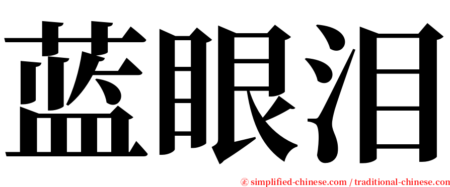 蓝眼泪 serif font