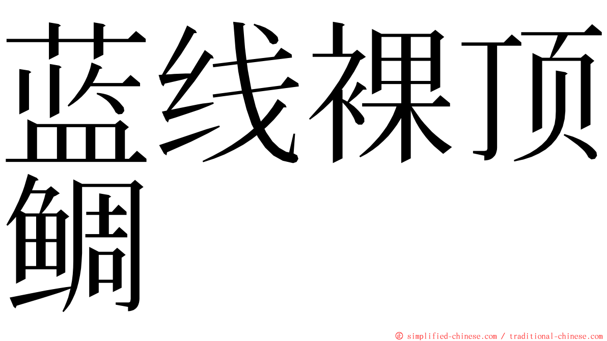 蓝线裸顶鲷 ming font