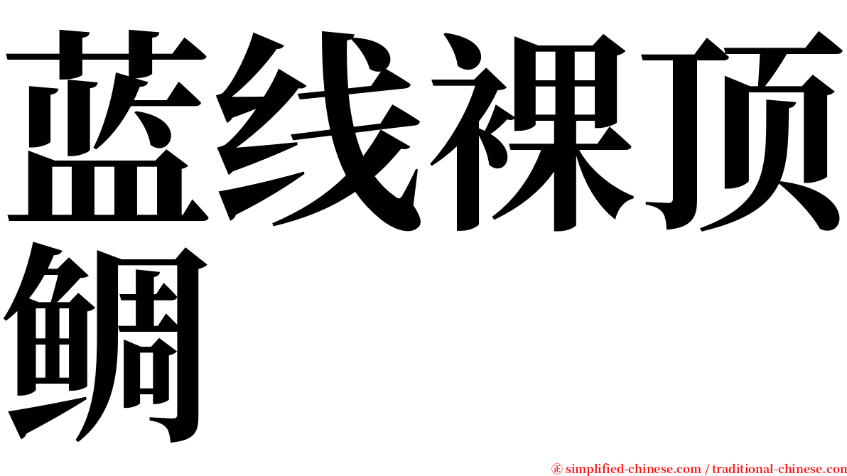 蓝线裸顶鲷 serif font