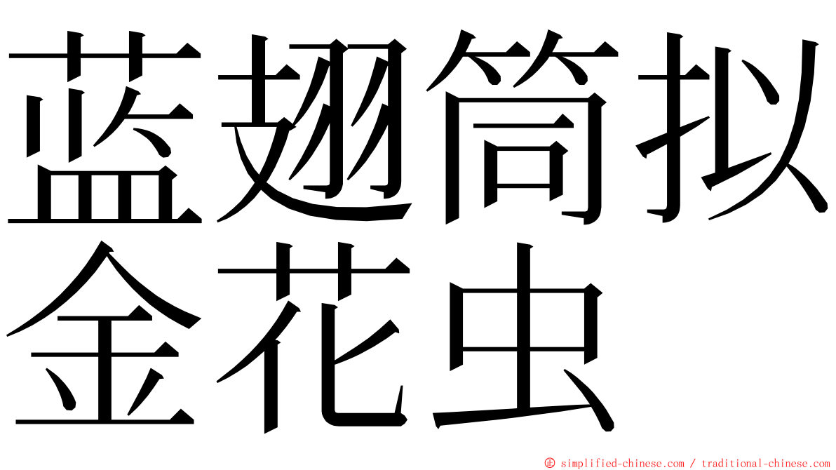 蓝翅筒拟金花虫 ming font