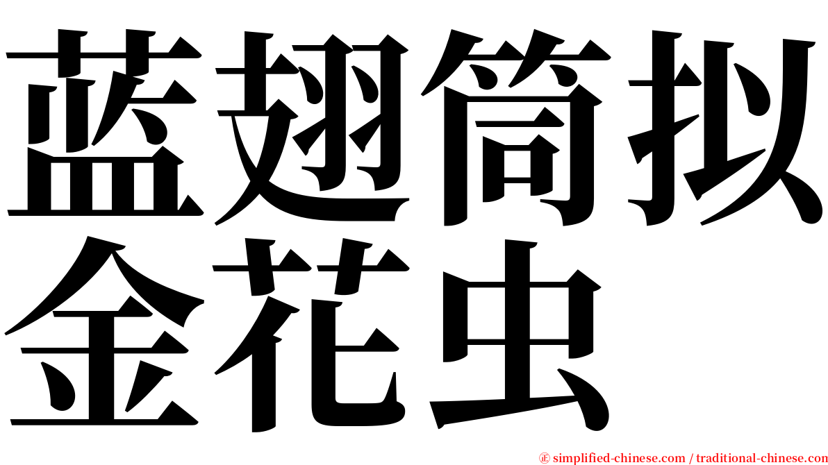 蓝翅筒拟金花虫 serif font