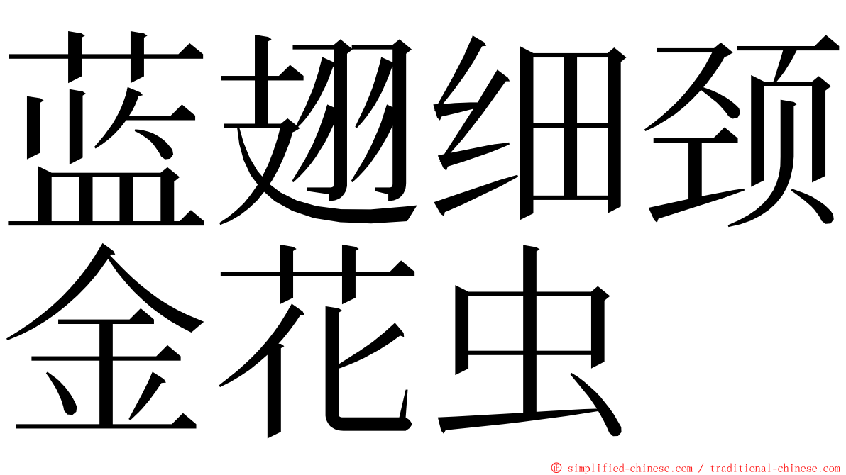 蓝翅细颈金花虫 ming font
