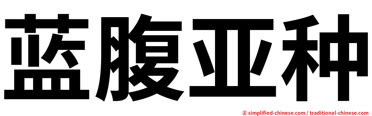 蓝腹亚种