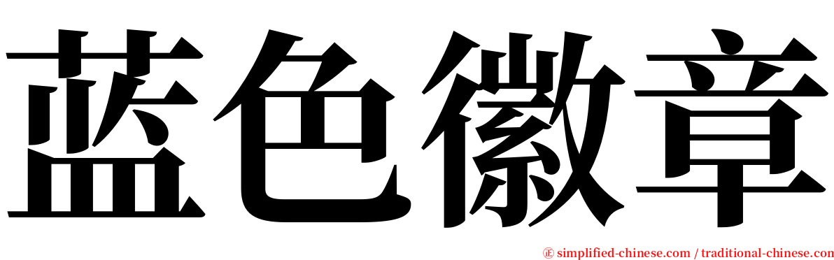 蓝色徽章 serif font