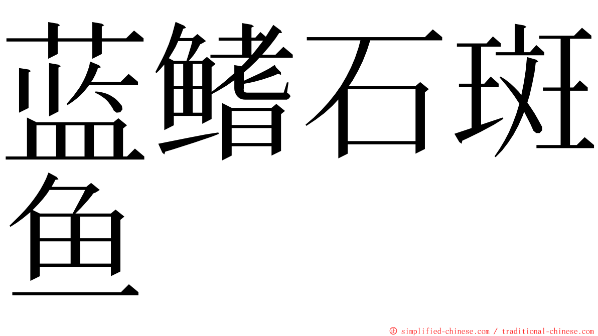 蓝鳍石斑鱼 ming font