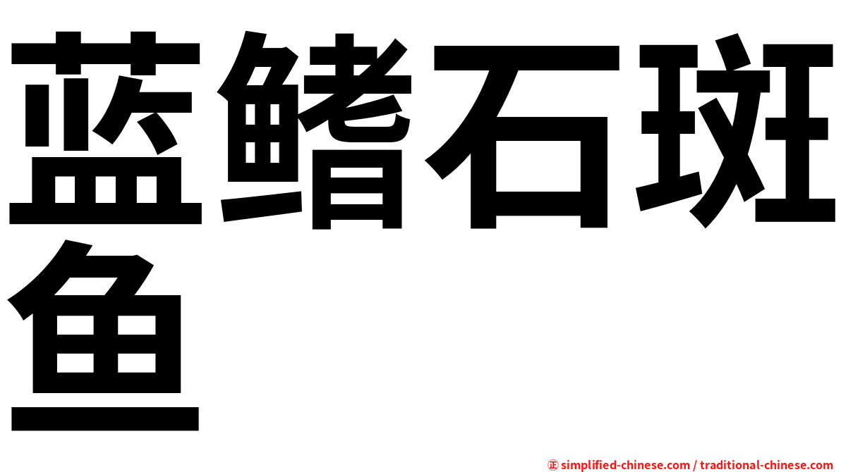 蓝鳍石斑鱼