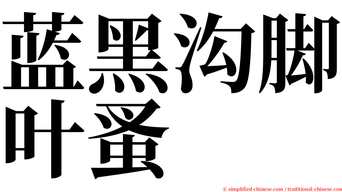 蓝黑沟脚叶蚤 serif font