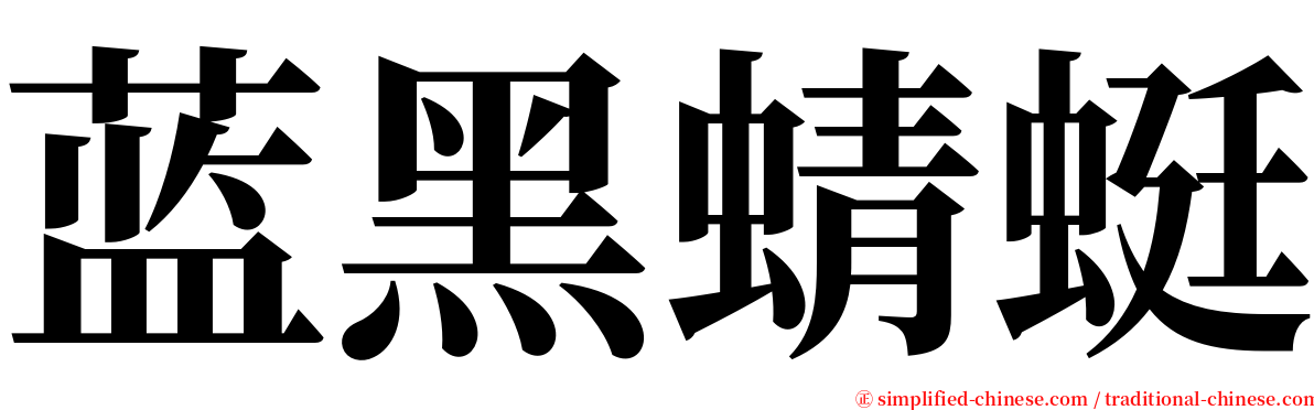 蓝黑蜻蜓 serif font