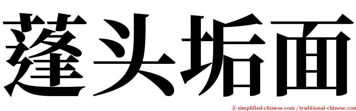 蓬头垢面 serif font