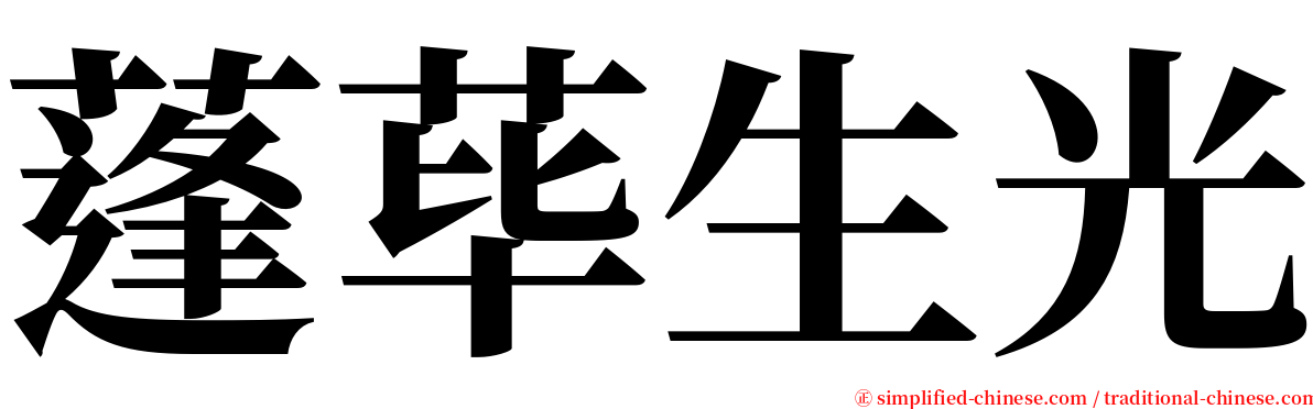 蓬荜生光 serif font
