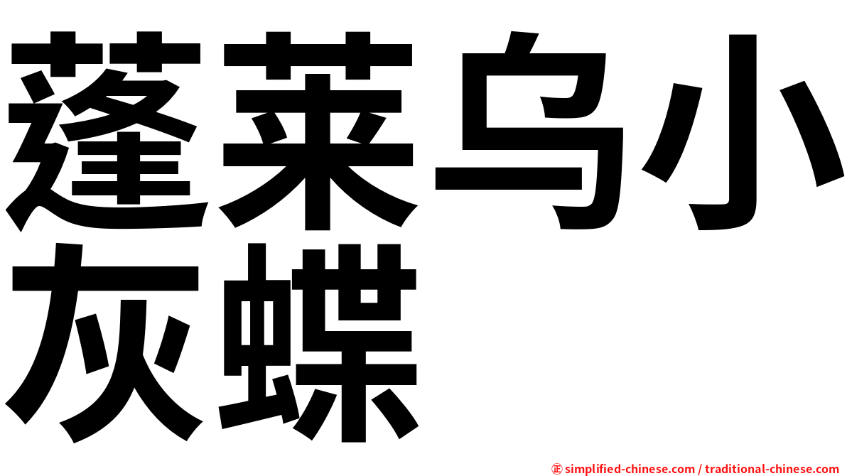 蓬莱乌小灰蝶