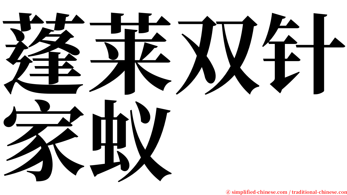 蓬莱双针家蚁 serif font