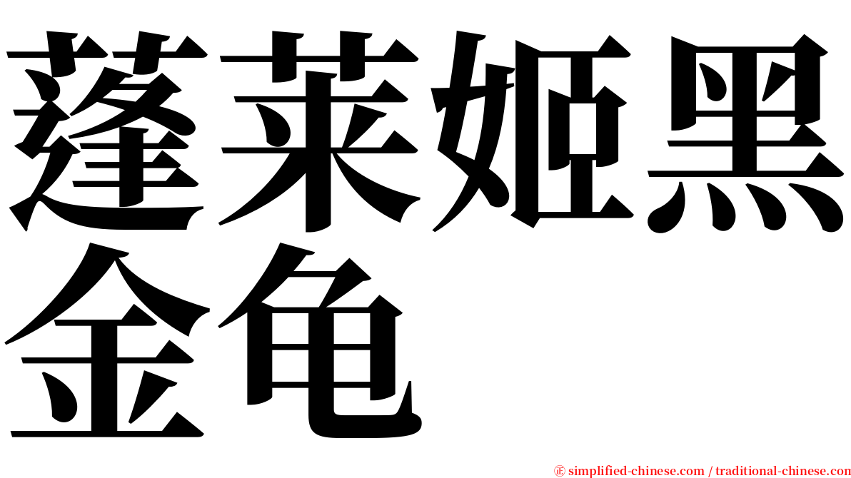 蓬莱姬黑金龟 serif font