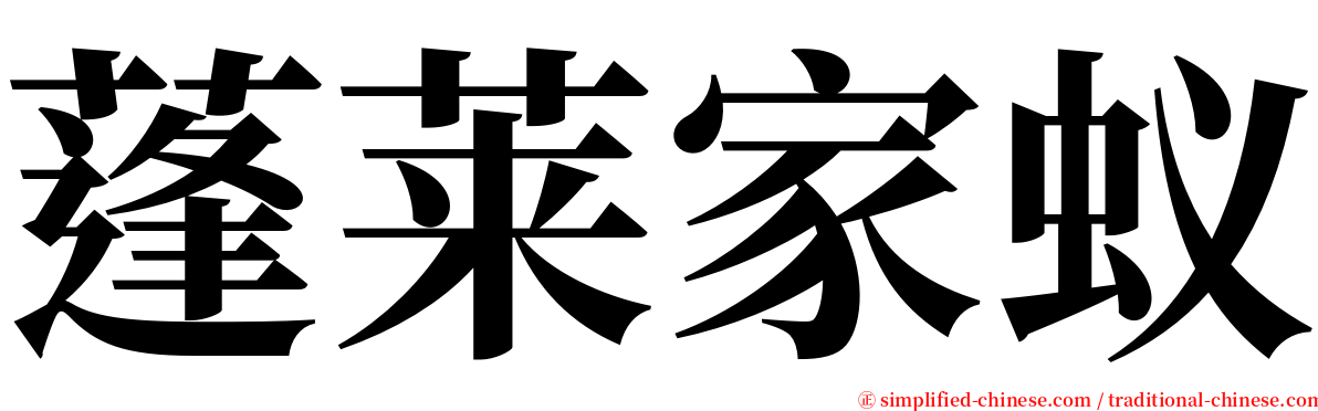 蓬莱家蚁 serif font