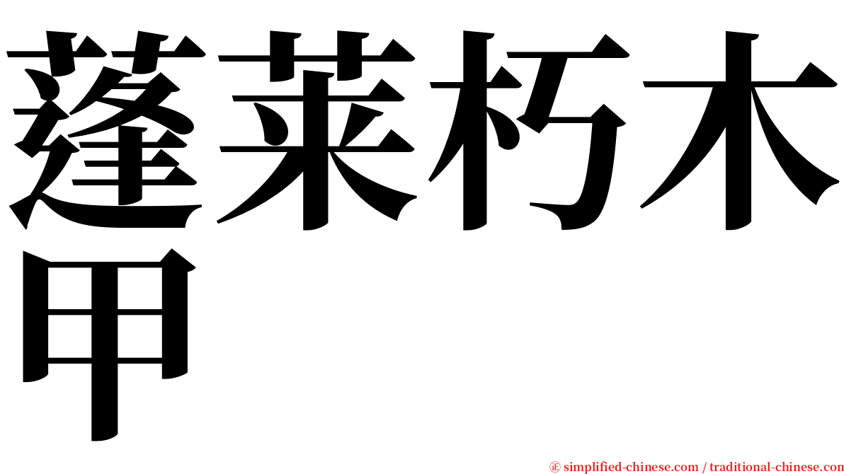 蓬莱朽木甲 serif font