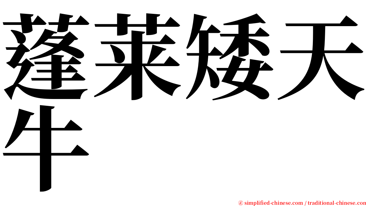 蓬莱矮天牛 serif font