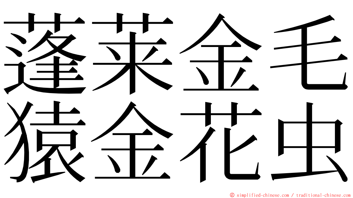 蓬莱金毛猿金花虫 ming font